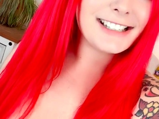 Great Big Boobs On Masturbating Redhead