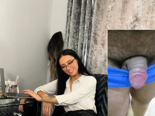 Glasses classy babe teasing micropenis